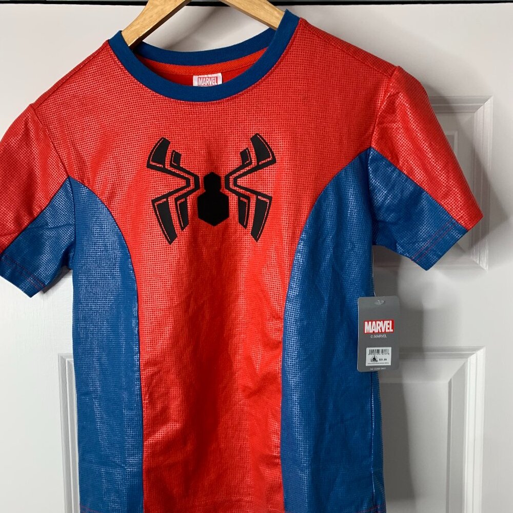 Disney Marvel Spider-Man Kids T-Shirt – Size 11–12 – Red & Blue – NWT